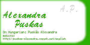 alexandra puskas business card